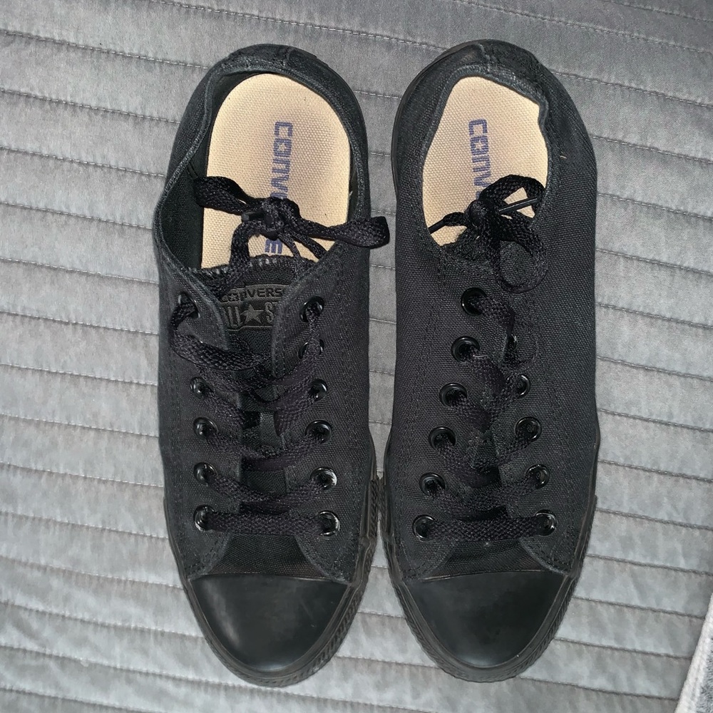 All Black Low Top Converse